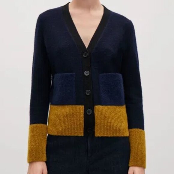 COS colour block cardigan - Picture 1 of 4